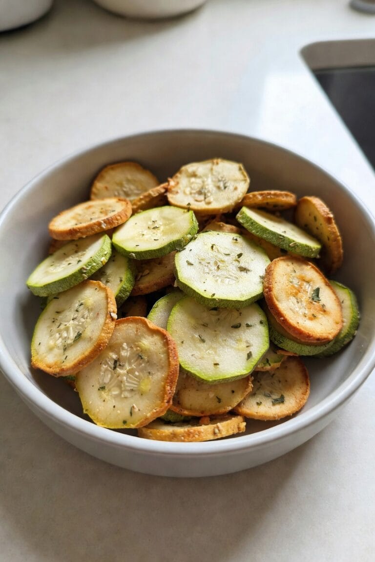 Low calorie air fryer zucchini dog crisps