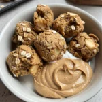 Apple oat dog cookies with peanut butter dip