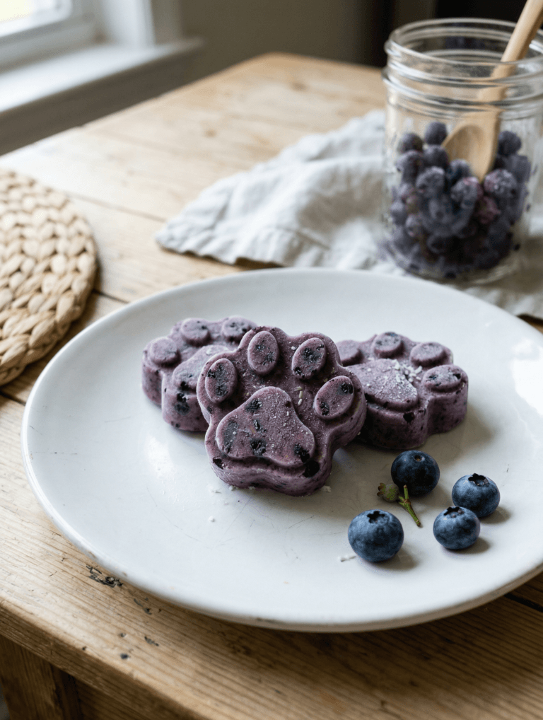 Easy Blueberry Coconut Frozen Dog Treats Recipe