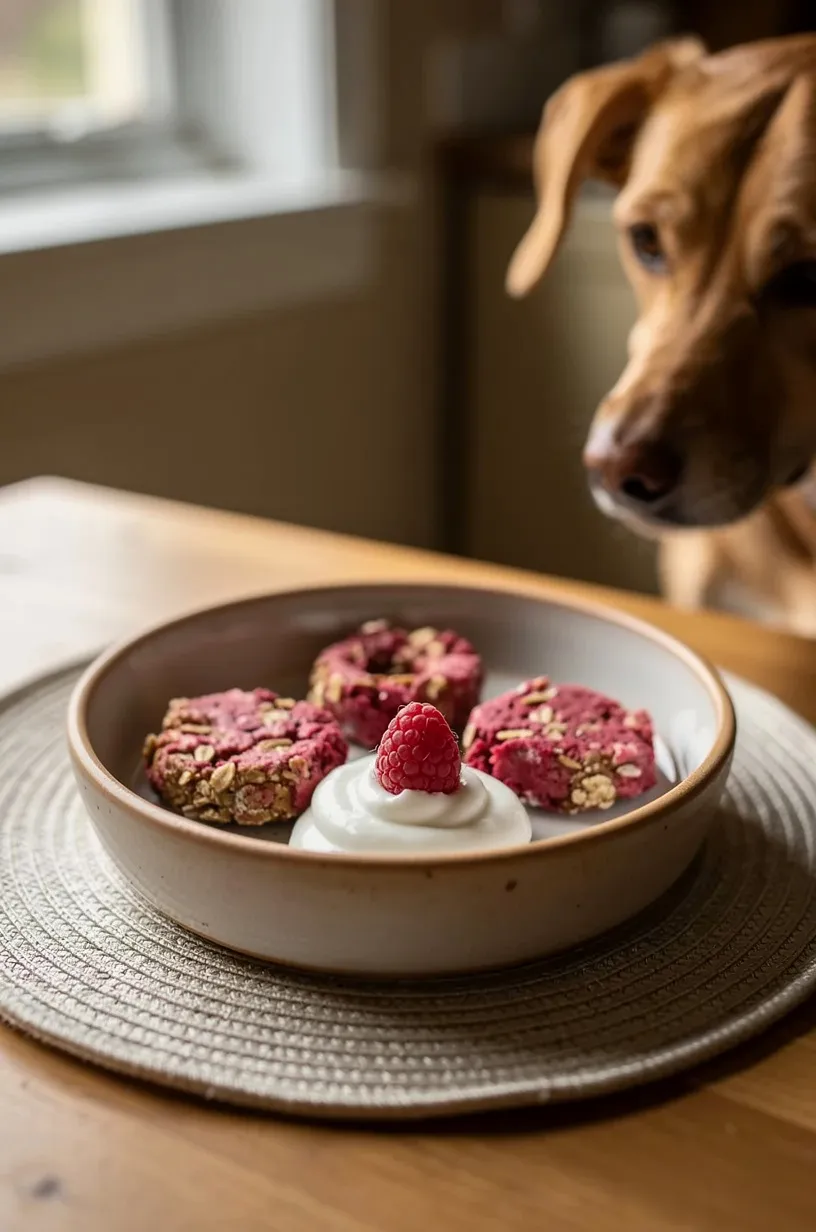 Same dog food photoshoot, same home kitchen, same natural window light, same smartphone camera style
