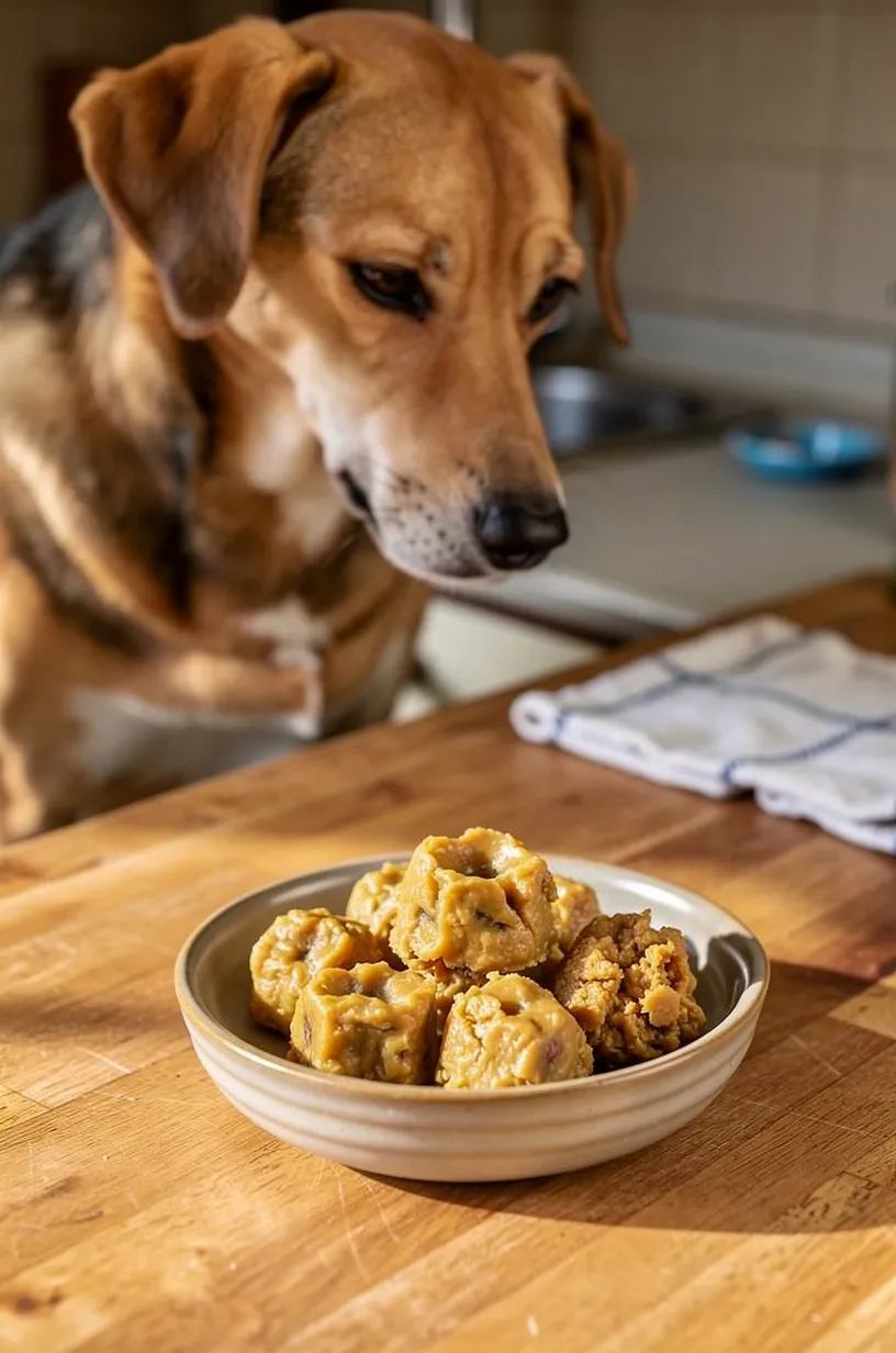 Same dog food photoshoot, same home kitchen, same natural window light, same smartphone camera style