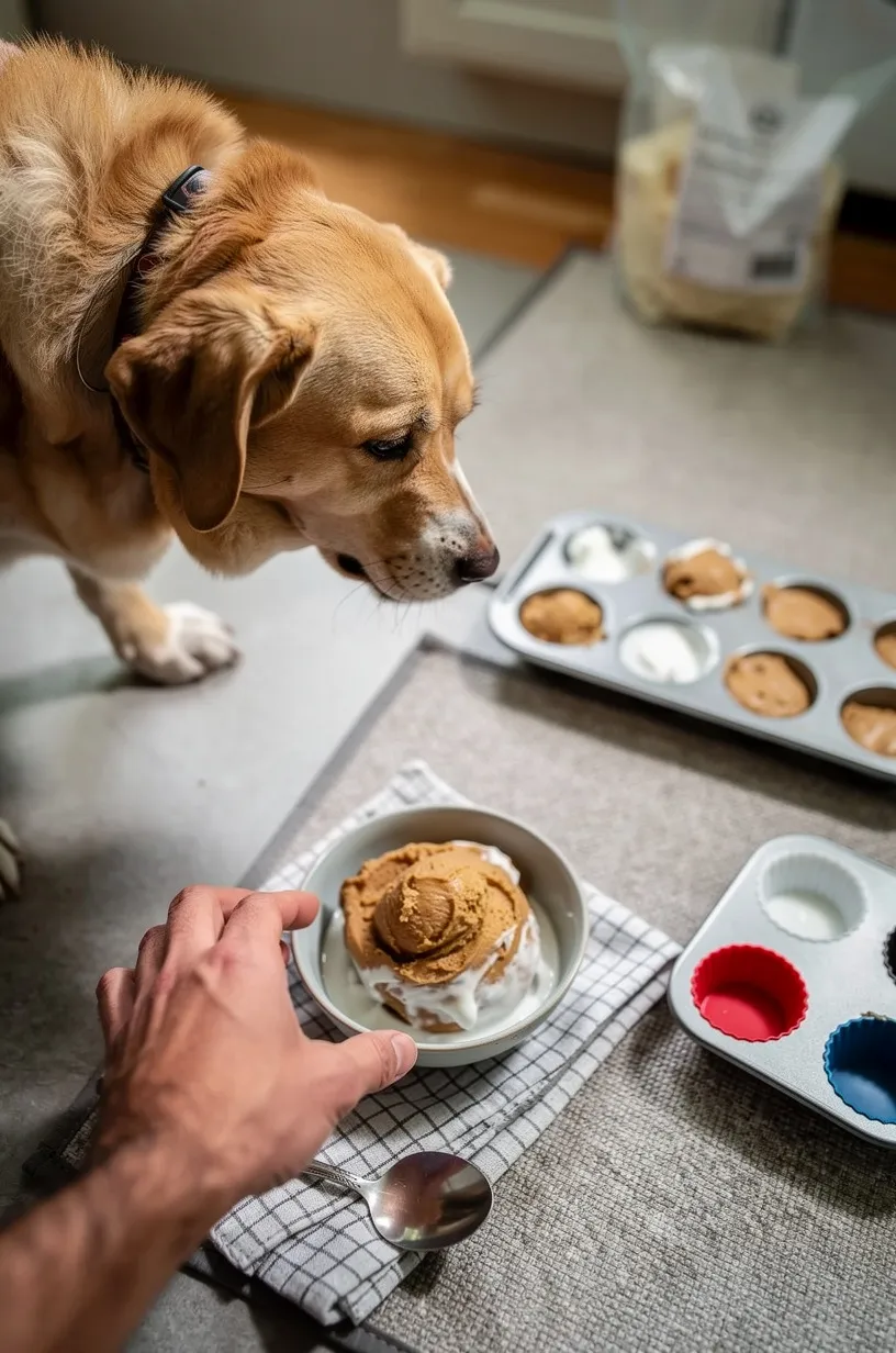 Same dog food photoshoot, same home kitchen, same natural window light, same smartphone camera style