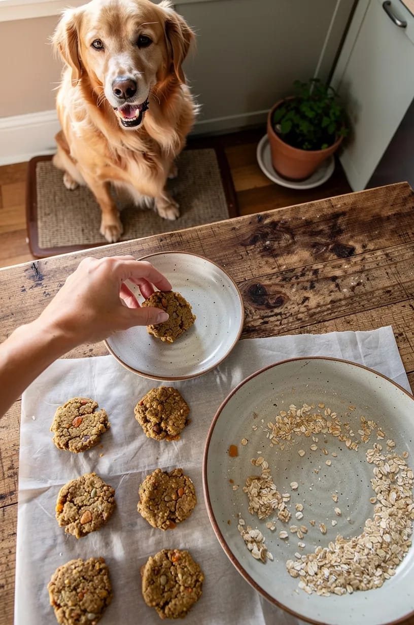 Same dog food photoshoot, same home kitchen, same natural window light, same smartphone camera style