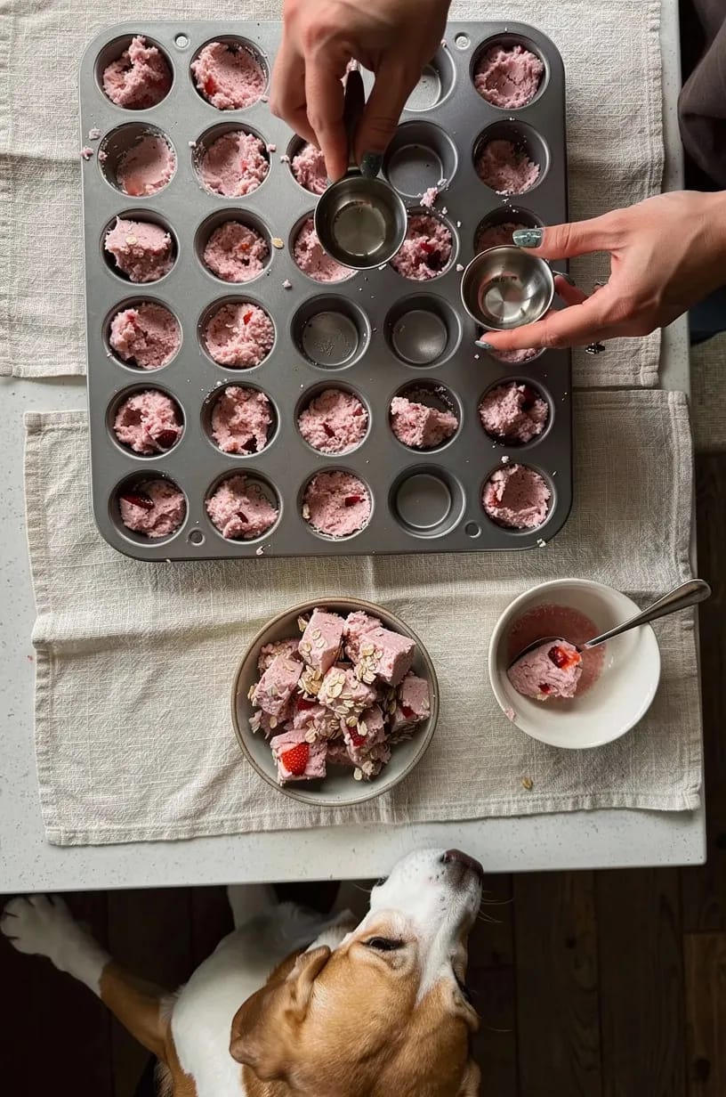 Same dog food photoshoot, same home kitchen, same natural window light, same smartphone camera style