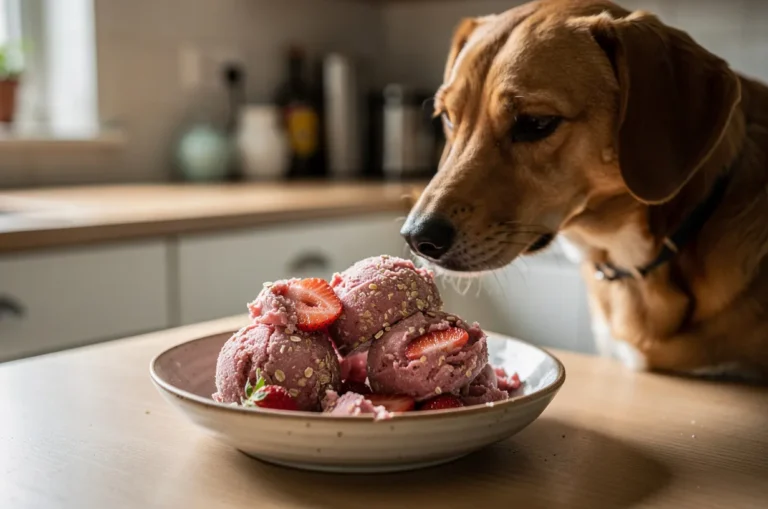 Strawberry Oatmeal Frozen Dog Dessert