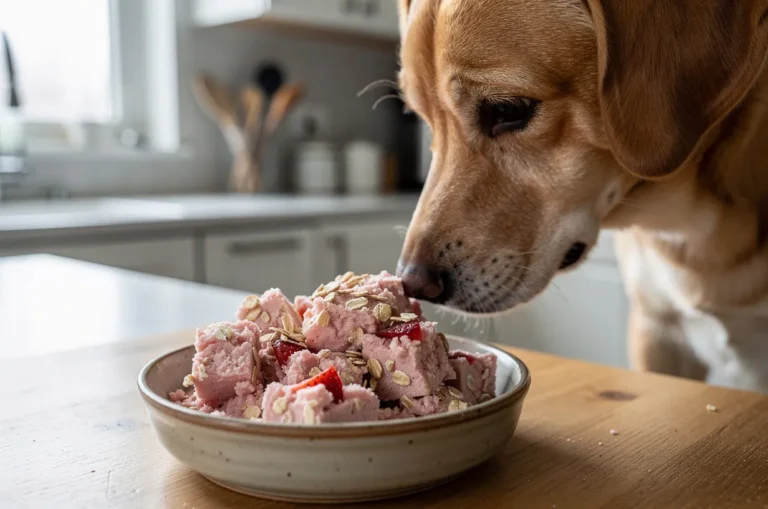 Strawberry Oat Frozen Dog Treats Recipe