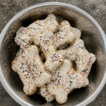 Birthday sprinkle dog cookies
