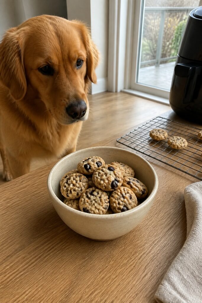 Same pet recipe photoshoot, same home kitchen, same natural window light, same smartphone camera sty