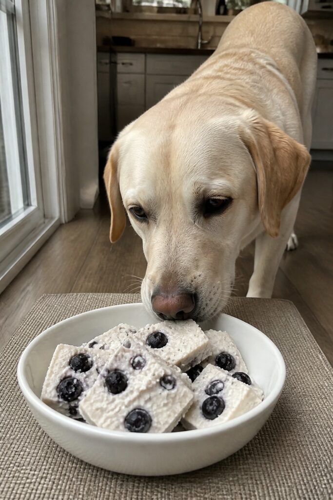 Same pet recipe photoshoot, same home kitchen, same natural window light, same smartphone camera sty
