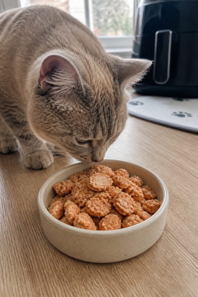Same pet recipe photoshoot, same home kitchen, same natural window light, same smartphone camera sty
