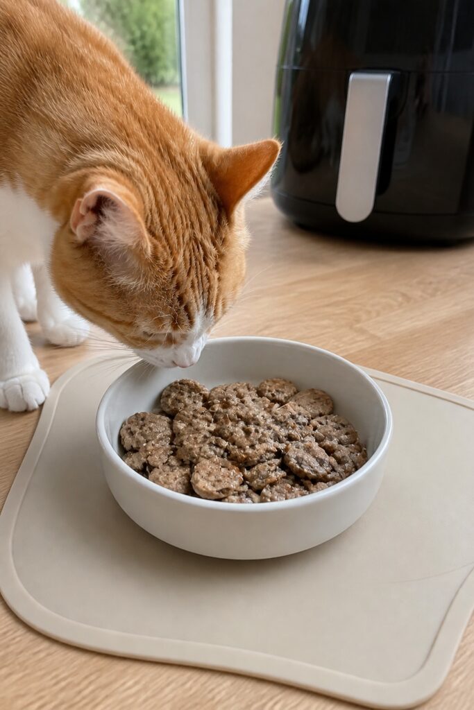 Same pet recipe photoshoot, same home kitchen, same natural window light, same smartphone camera sty