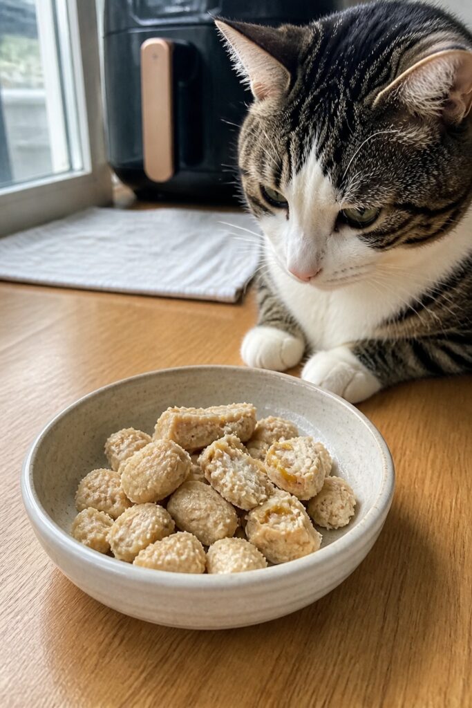 Same pet recipe photoshoot, same home kitchen, same natural window light, same smartphone camera sty