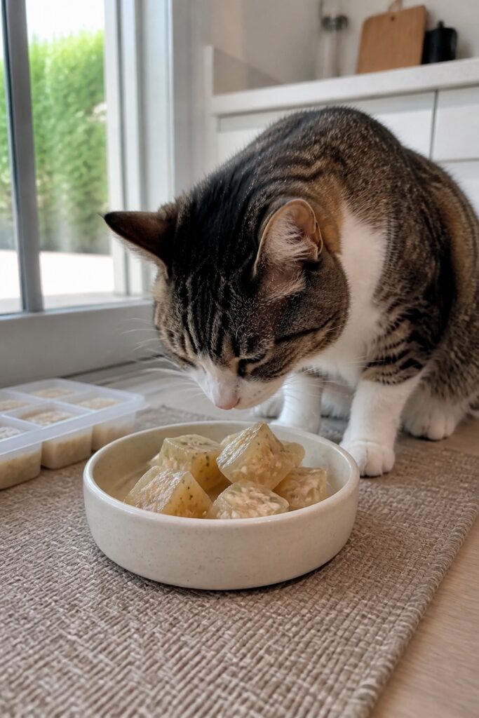 Same pet recipe photoshoot, same home kitchen, same natural window light, same smartphone camera sty