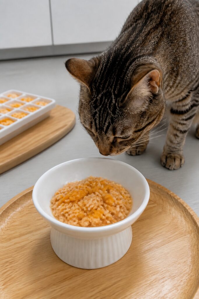 Same pet recipe photoshoot, same home kitchen, same natural window light, same smartphone camera sty