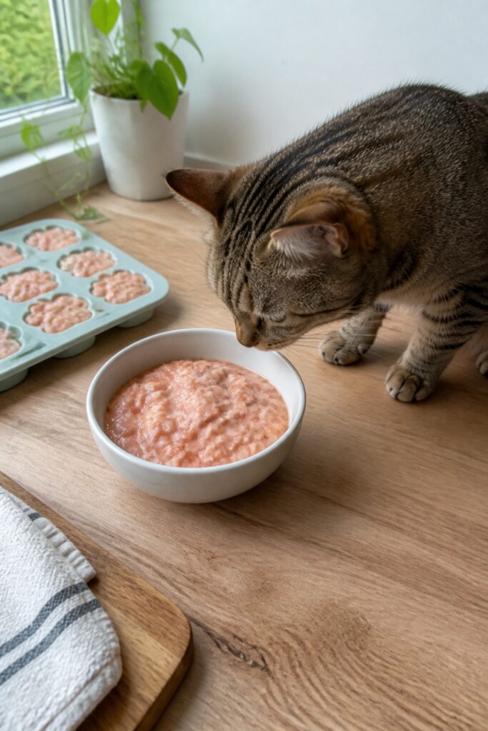 Same pet recipe photoshoot, same home kitchen, same natural window light, same smartphone camera sty