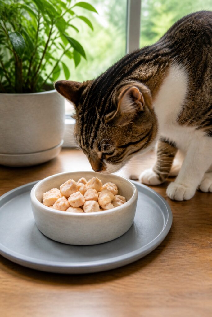Same pet recipe photoshoot, same home kitchen, same natural window light, same smartphone camera sty