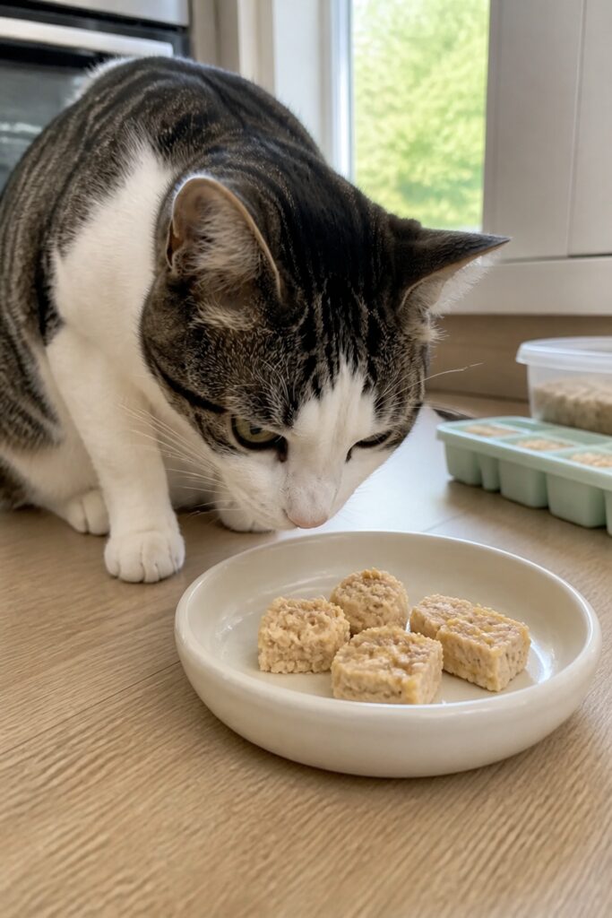 Same pet recipe photoshoot, same home kitchen, same natural window light, same smartphone camera sty