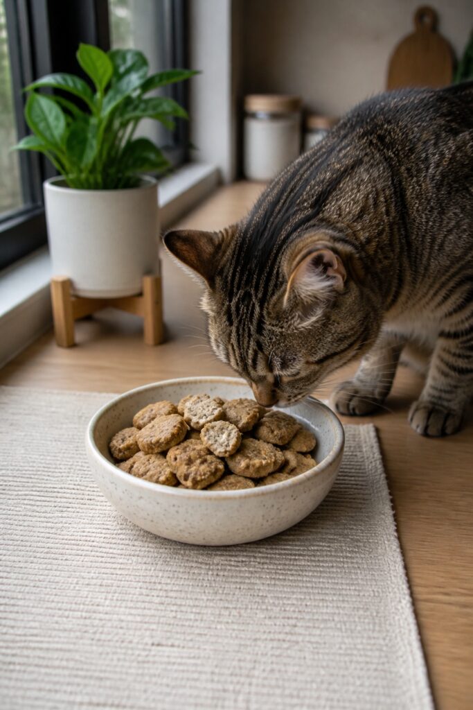 Same pet recipe photoshoot, same home kitchen, same natural window light, same smartphone camera sty