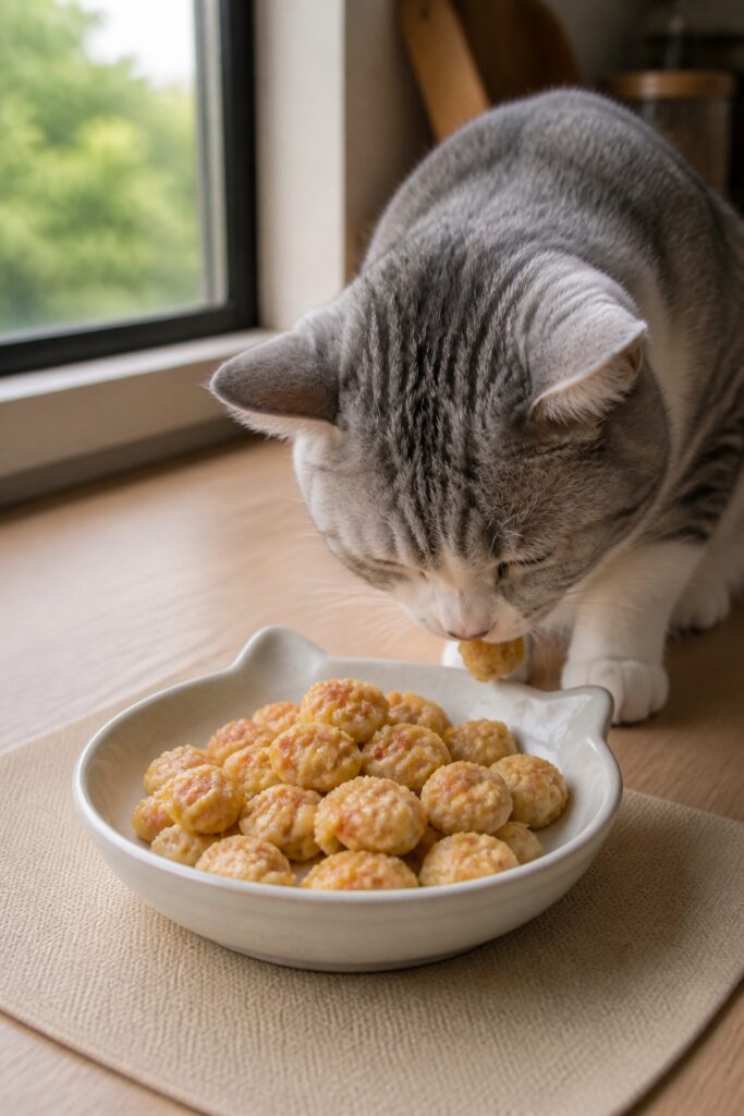 Same pet recipe photoshoot, same home kitchen, same natural window light, same smartphone camera sty