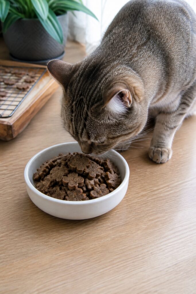 Same pet recipe photoshoot, same home kitchen, same natural window light, same smartphone camera sty