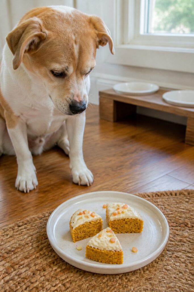 Same pet recipe photoshoot, same home kitchen, same natural window light, same smartphone camera sty