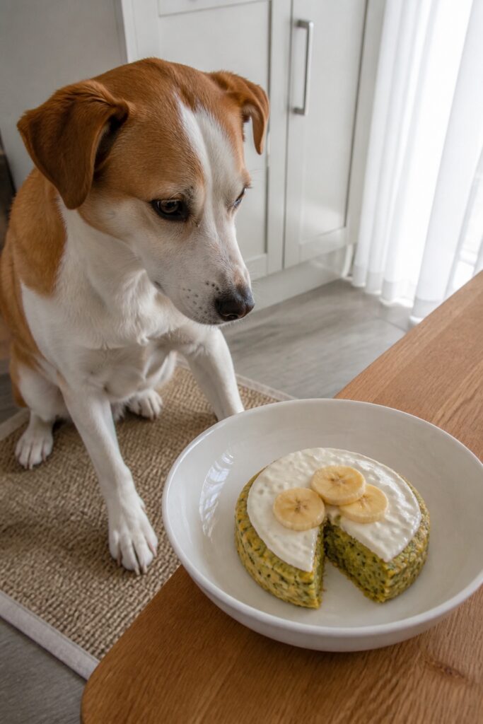 Same pet recipe photoshoot, same home kitchen, same natural window light, same smartphone camera sty