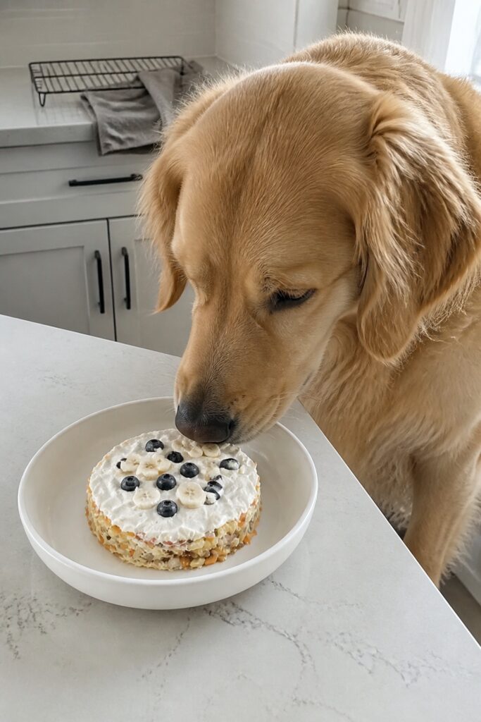 Same pet recipe photoshoot, same home kitchen, same natural window light, same smartphone camera sty