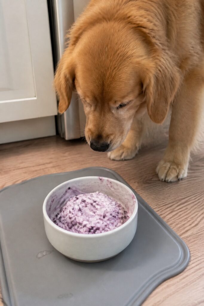 Same pet recipe photoshoot, same home kitchen, same natural window light, same smartphone camera sty