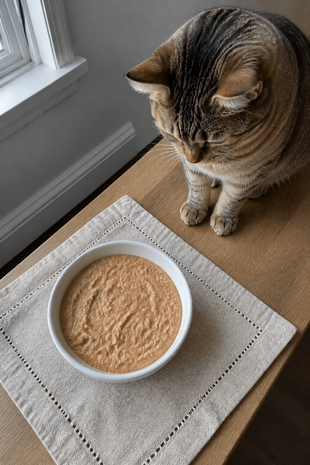 Same pet recipe photoshoot, same home kitchen, same natural window light, same smartphone camera sty