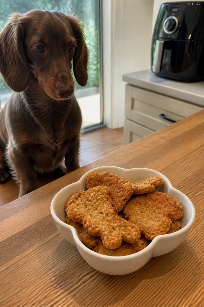 Same pet recipe photoshoot, same home kitchen, same natural window light, same smartphone camera sty