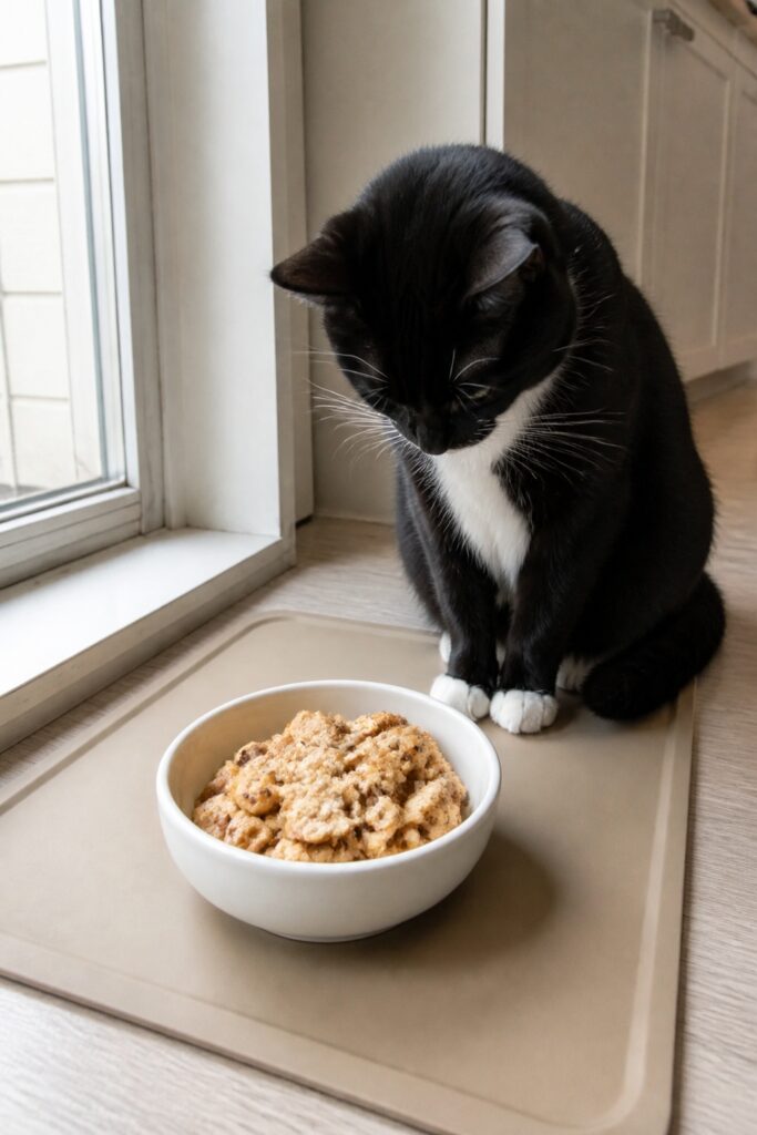 Same pet recipe photoshoot, same home kitchen, same natural window light, same smartphone camera sty