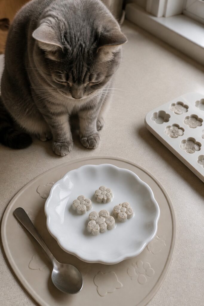 Same pet recipe photoshoot, same home kitchen, same natural window light, same smartphone camera sty