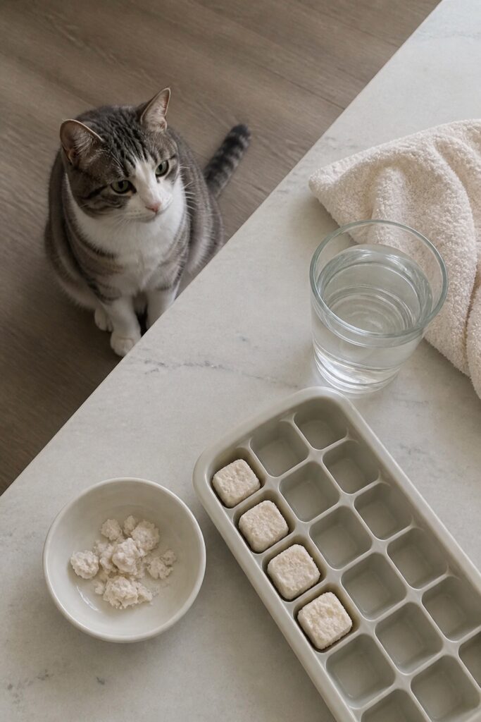 Same pet recipe photoshoot, same home kitchen, same natural window light, same smartphone camera sty