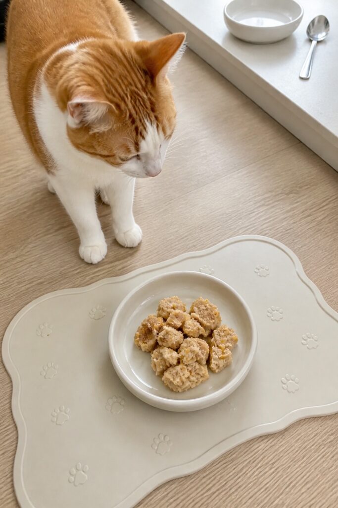 Same pet recipe photoshoot, same home kitchen, same natural window light, same smartphone camera sty