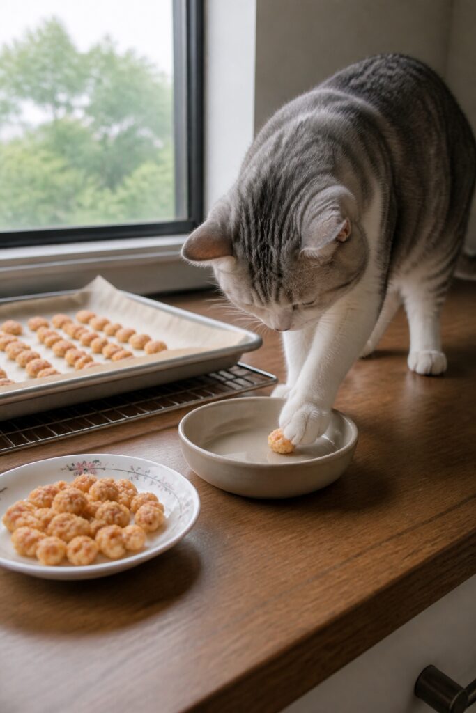 Same pet recipe photoshoot, same home kitchen, same natural window light, same smartphone camera sty