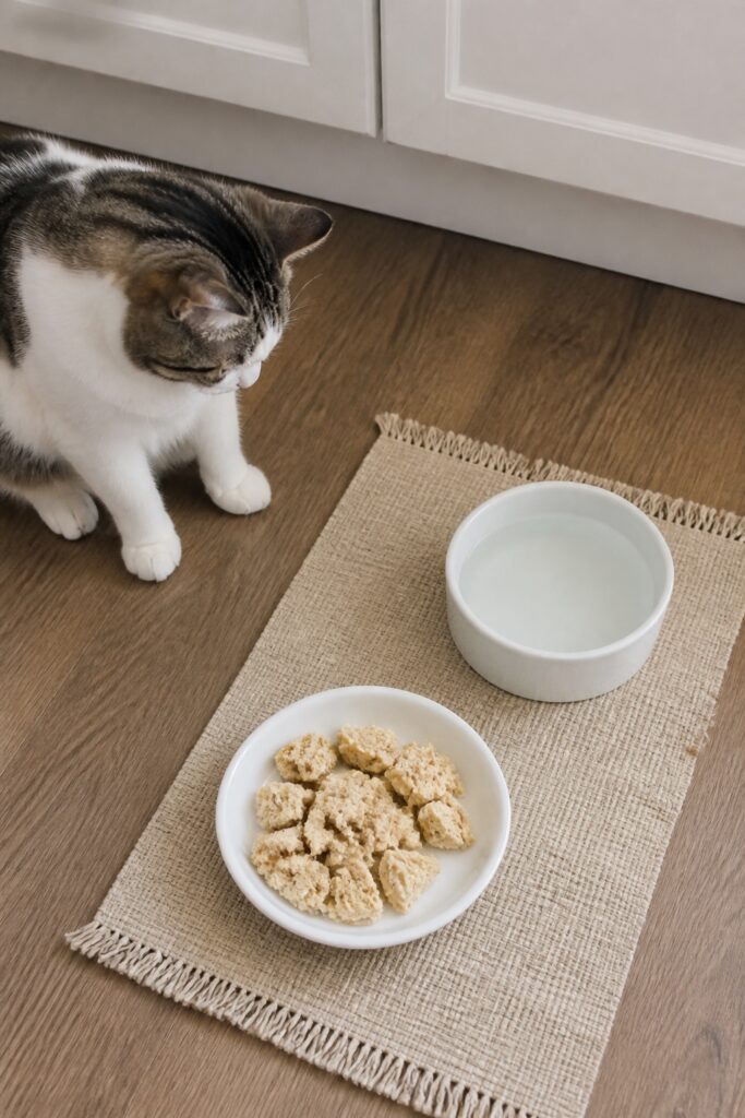 Same pet recipe photoshoot, same home kitchen, same natural window light, same smartphone camera sty