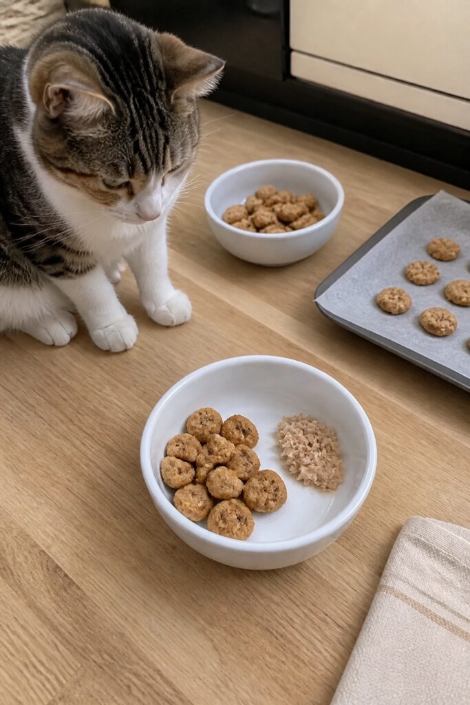 Same pet recipe photoshoot, same home kitchen, same natural window light, same smartphone camera sty