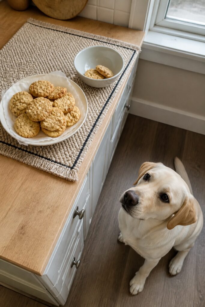 Same pet recipe photoshoot, same home kitchen, same natural window light, same smartphone camera sty