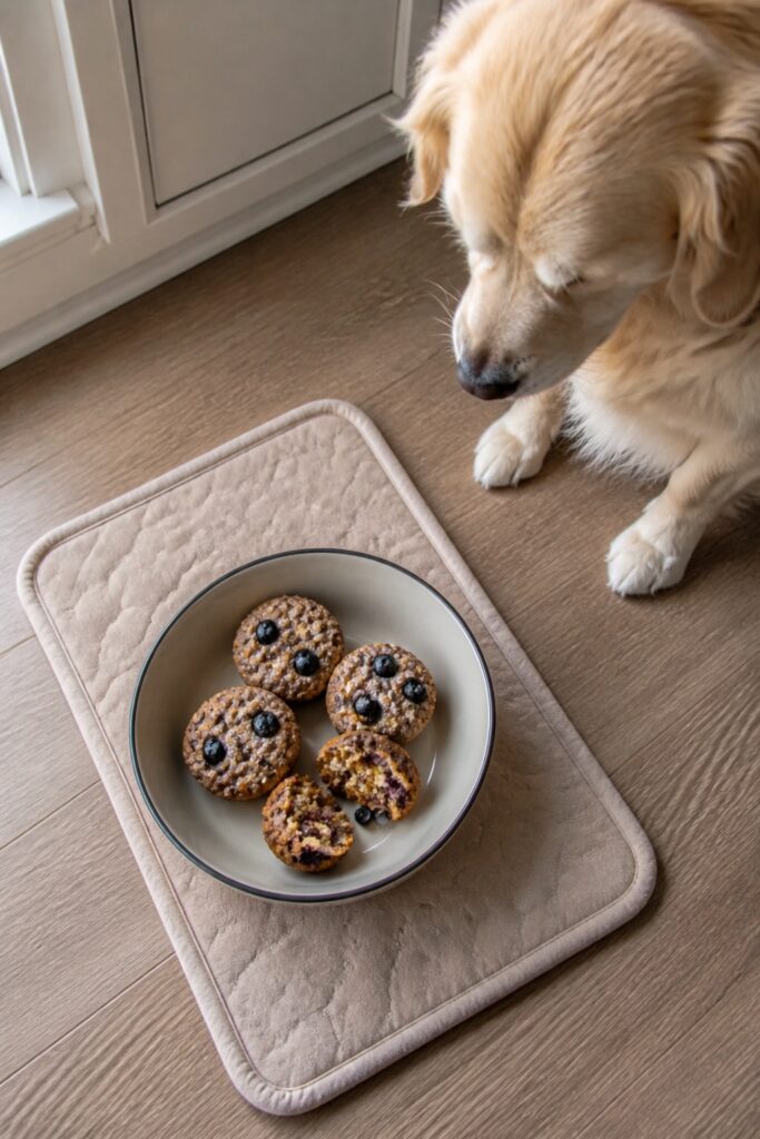 Same pet recipe photoshoot, same home kitchen, same natural window light, same smartphone camera sty