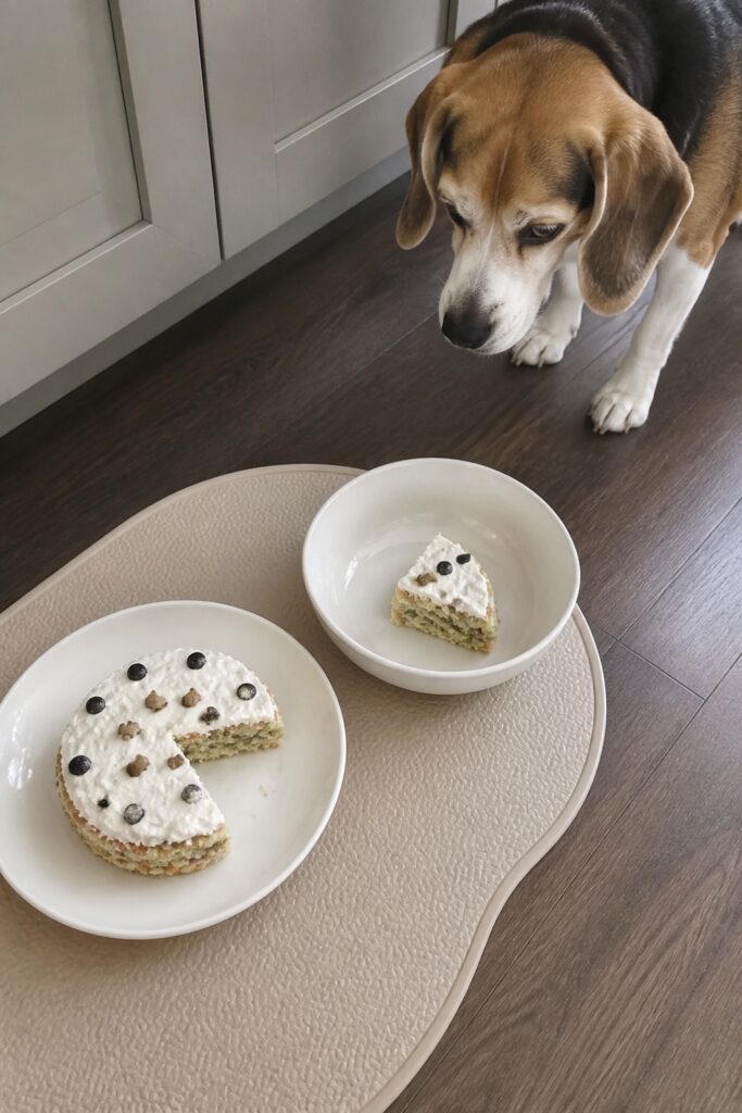 Same pet recipe photoshoot, same home kitchen, same natural window light, same smartphone camera sty