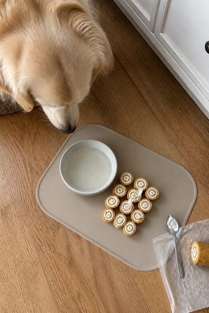 Same pet recipe photoshoot, same home kitchen, same natural window light, same smartphone camera sty