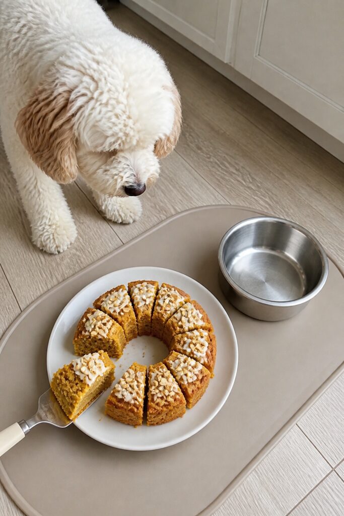 Same pet recipe photoshoot, same home kitchen, same natural window light, same smartphone camera sty