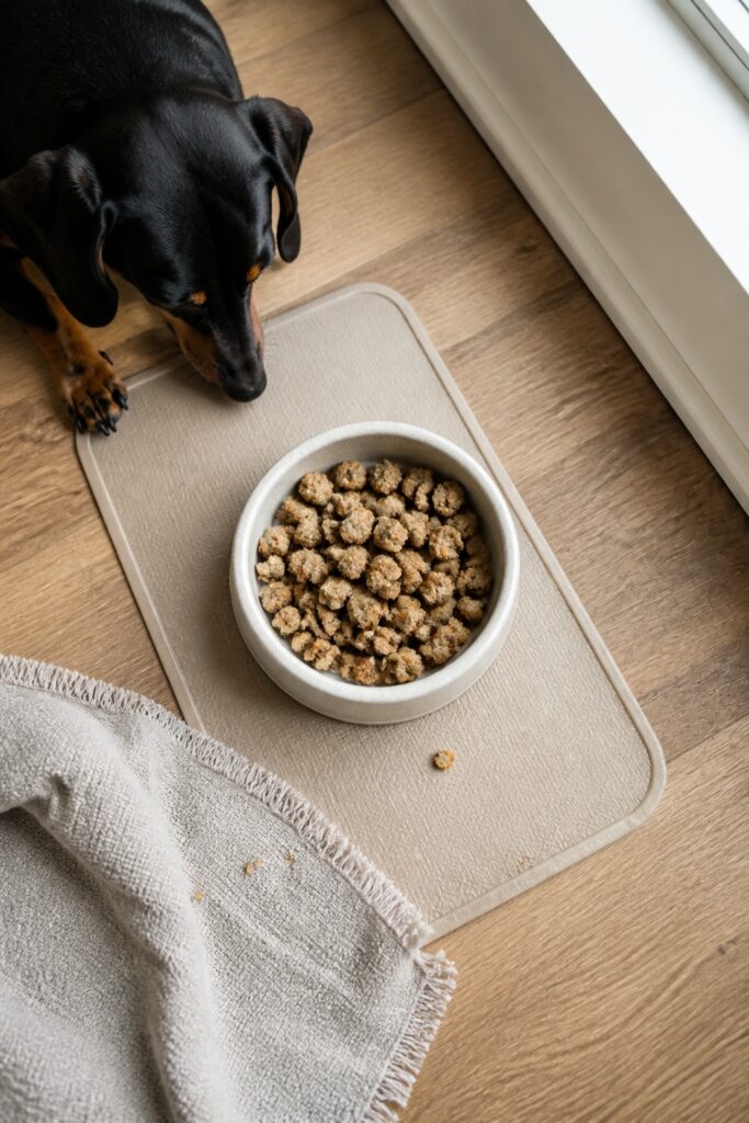 Same pet recipe photoshoot, same home kitchen, same natural window light, same smartphone camera sty