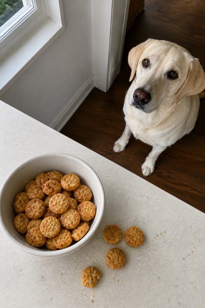Same pet recipe photoshoot, same home kitchen, same natural window light, same smartphone camera sty