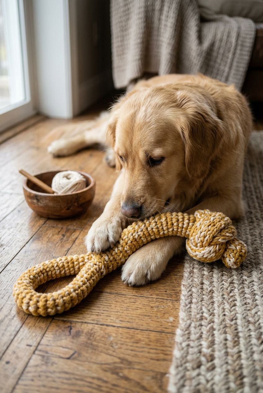 Crochet Dog Tug Toy Pattern