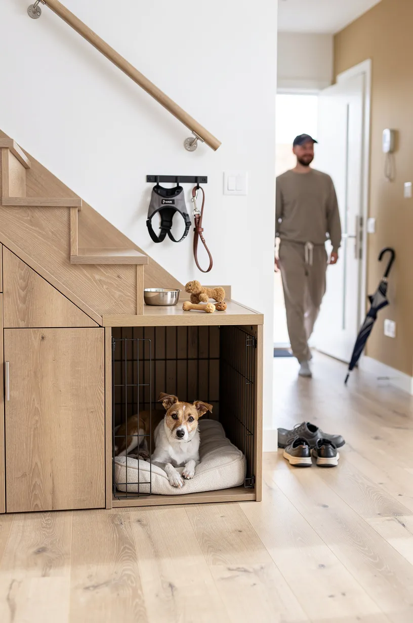 2. Under-Stair Dog Crate Setup