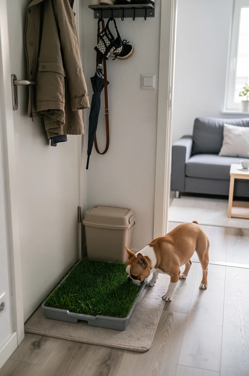 5. Compact Indoor Potty Area by the Door